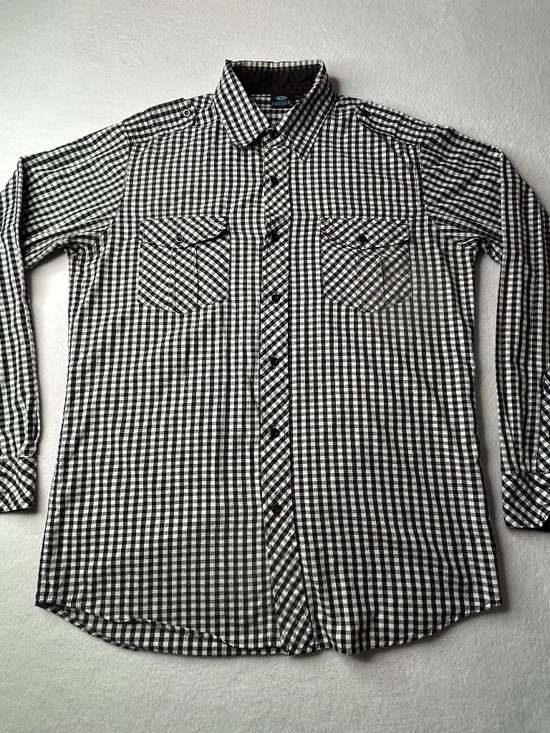 Burnside Y2K Large Checkered Long Sleeve Shirt Gingham Button Down - Picture 1 of 14